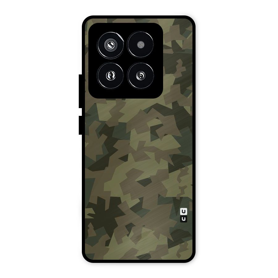 Army Abstract Metal Back Case for Xiaomi 14 Pro