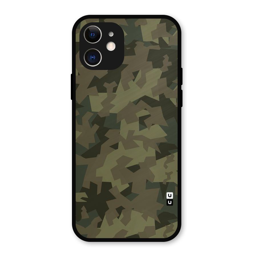 Army Abstract Metal Back Case for iPhone 12