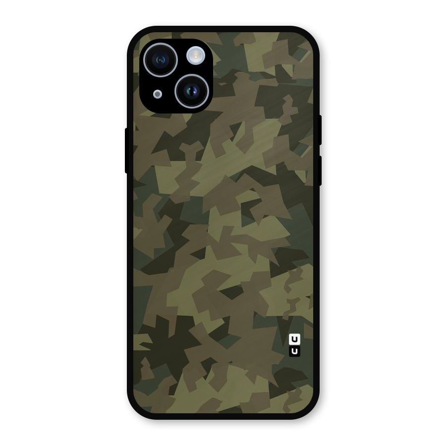 Army Abstract Metal Back Case for iPhone 14