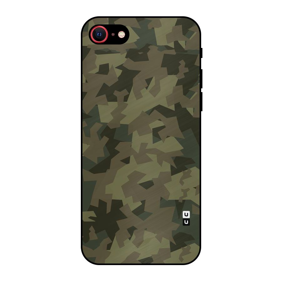 Army Abstract Metal Back Case for iPhone SE 2020