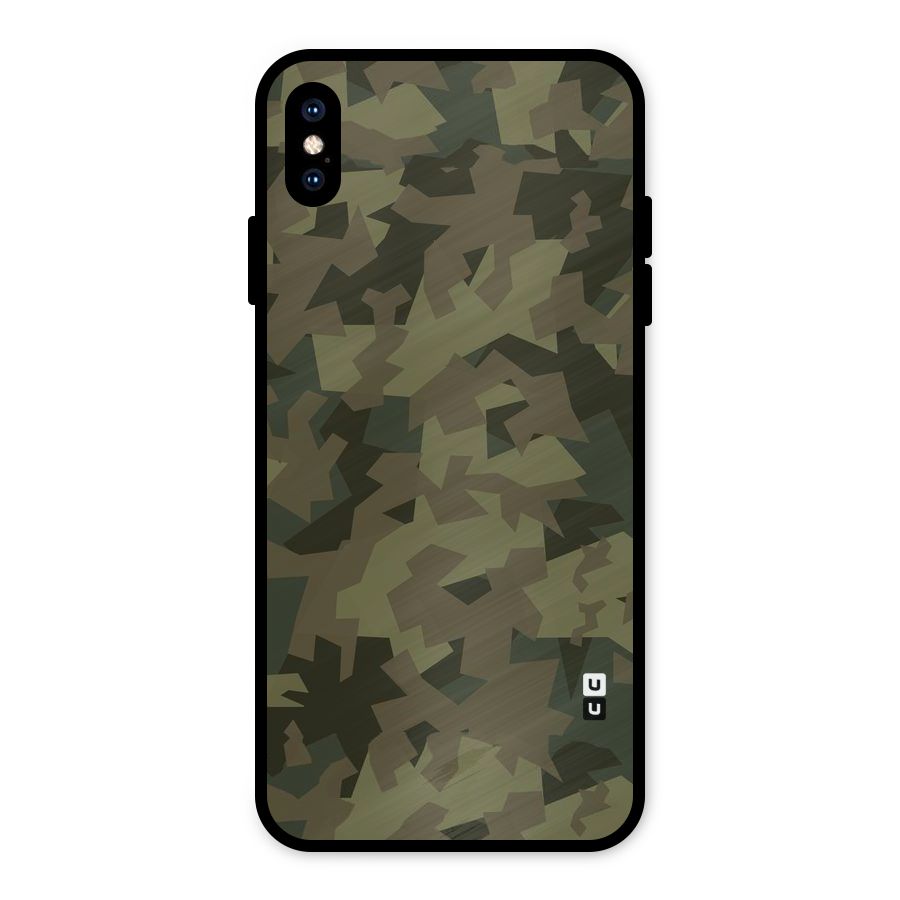 Army Abstract Metal Back Case for iPhone XS Max