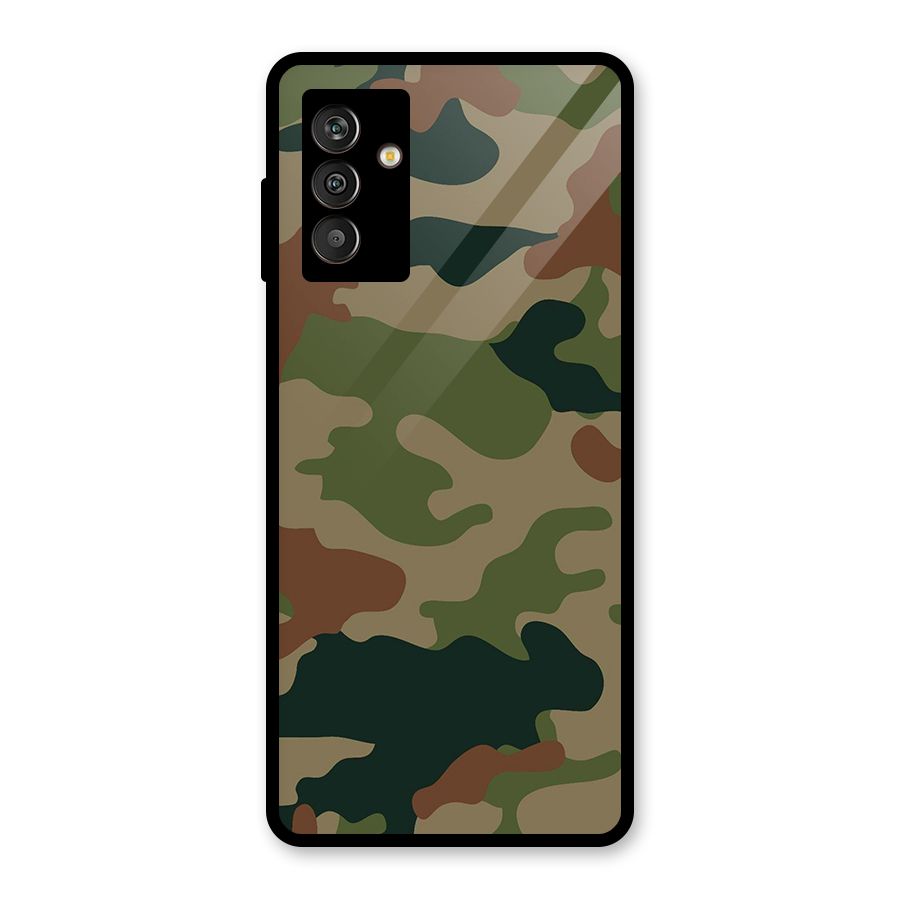 Army Camouflage Glass Back Case for Galaxy M13