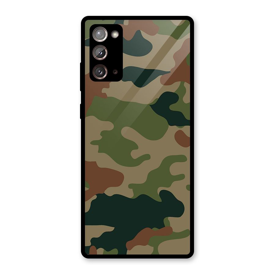 Army Camouflage Glass Back Case for Galaxy Note 20