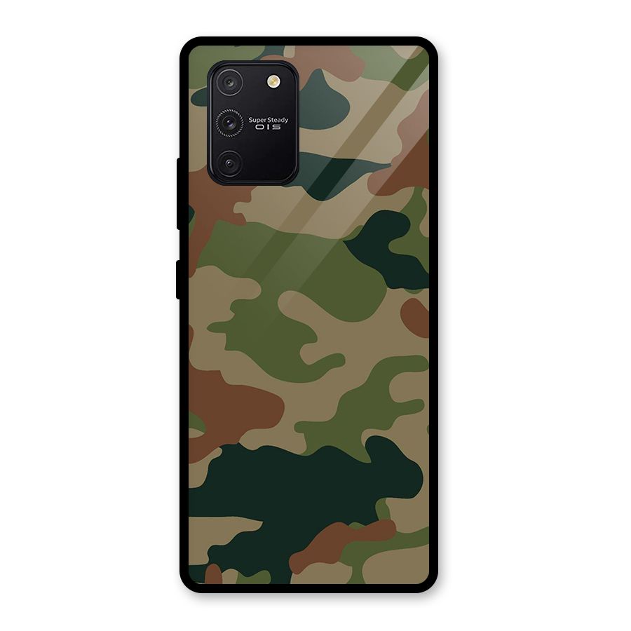 Army Camouflage Glass Back Case for Galaxy S10 Lite