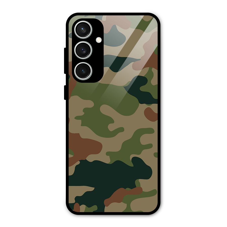 Army Camouflage Glass Back Case for Galaxy S23 FE