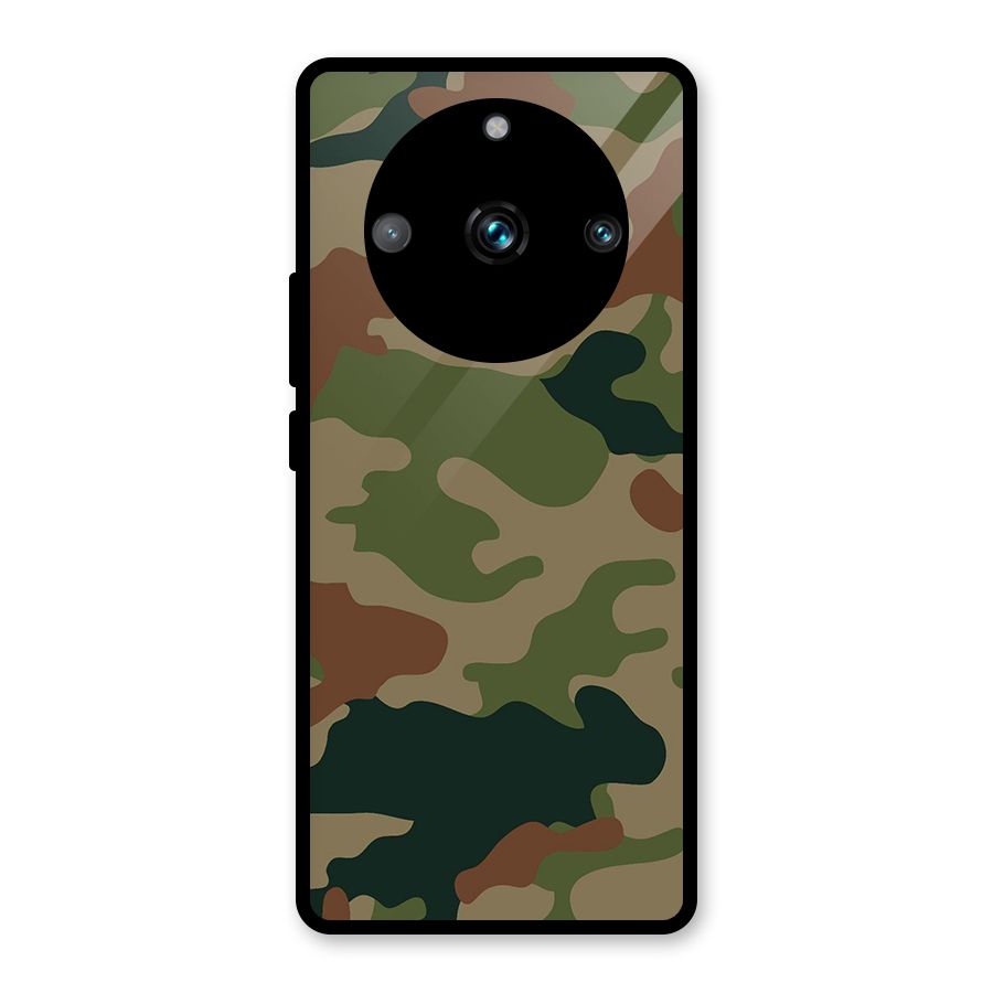 Army Camouflage Glass Back Case for Realme Narzo 60 Pro