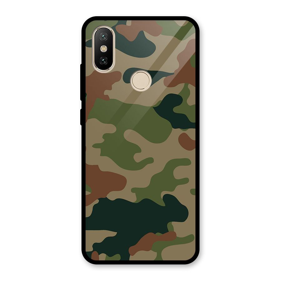 Army Camouflage Glass Back Case for Redmi A2