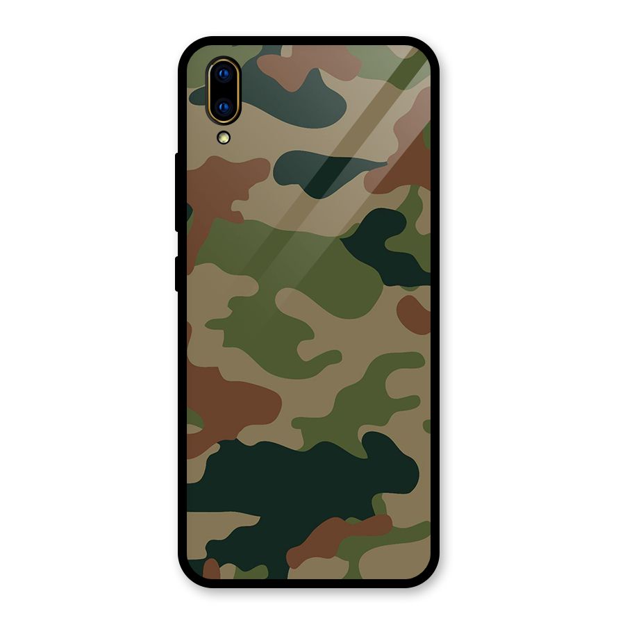 Army Camouflage Glass Back Case for Vivo V11 Pro