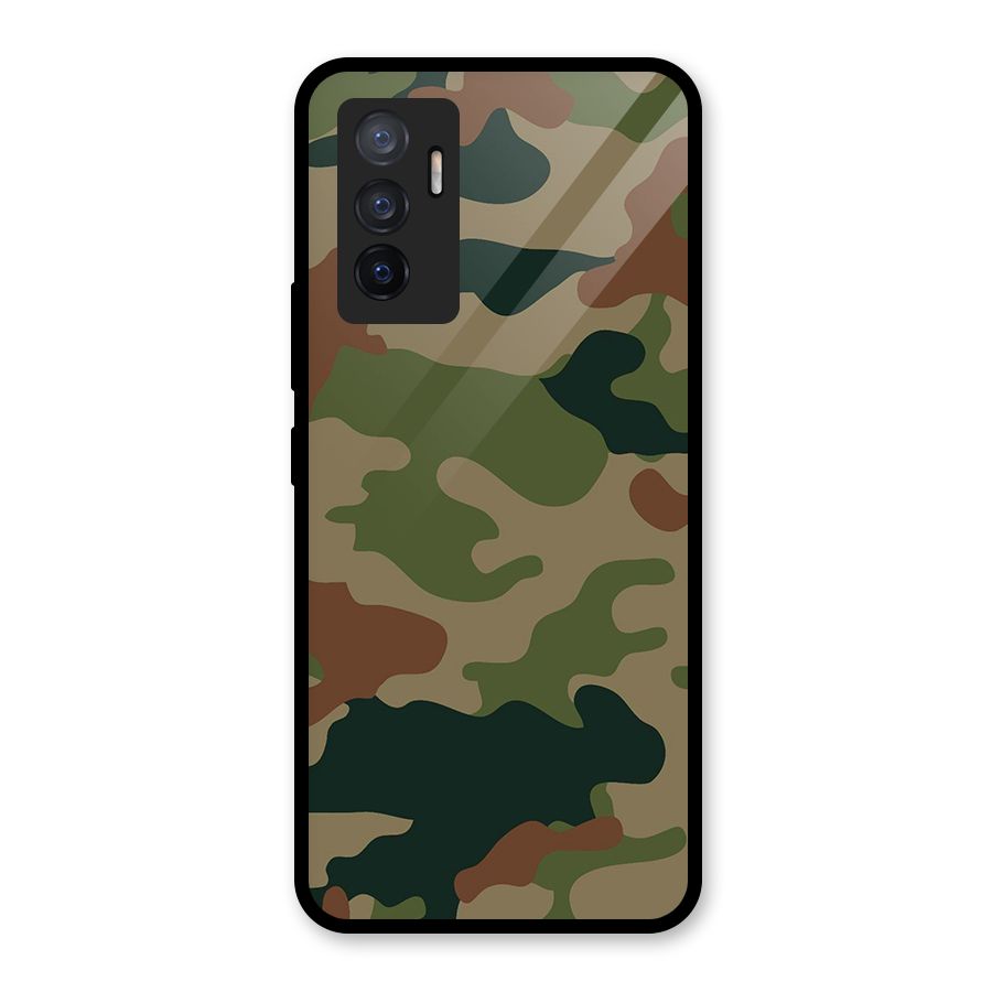 Army Camouflage Glass Back Case for Vivo V23e
