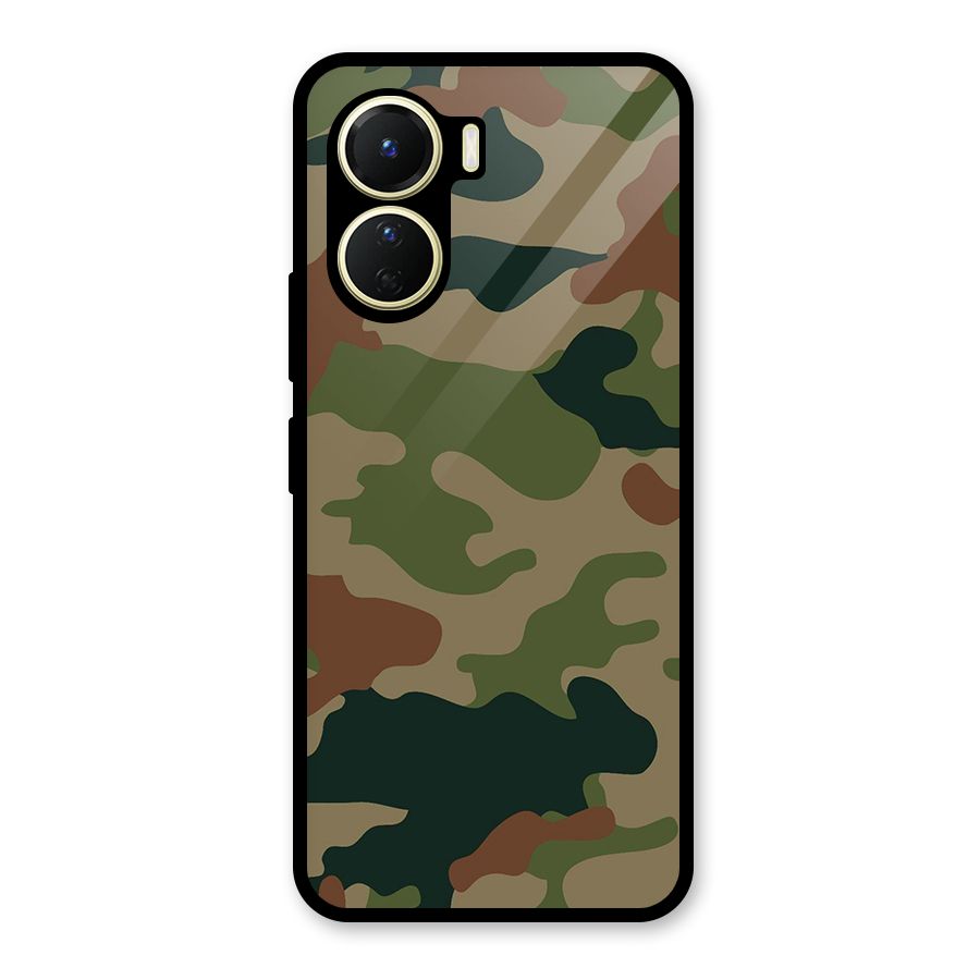Army Camouflage Glass Back Case for Vivo Y16