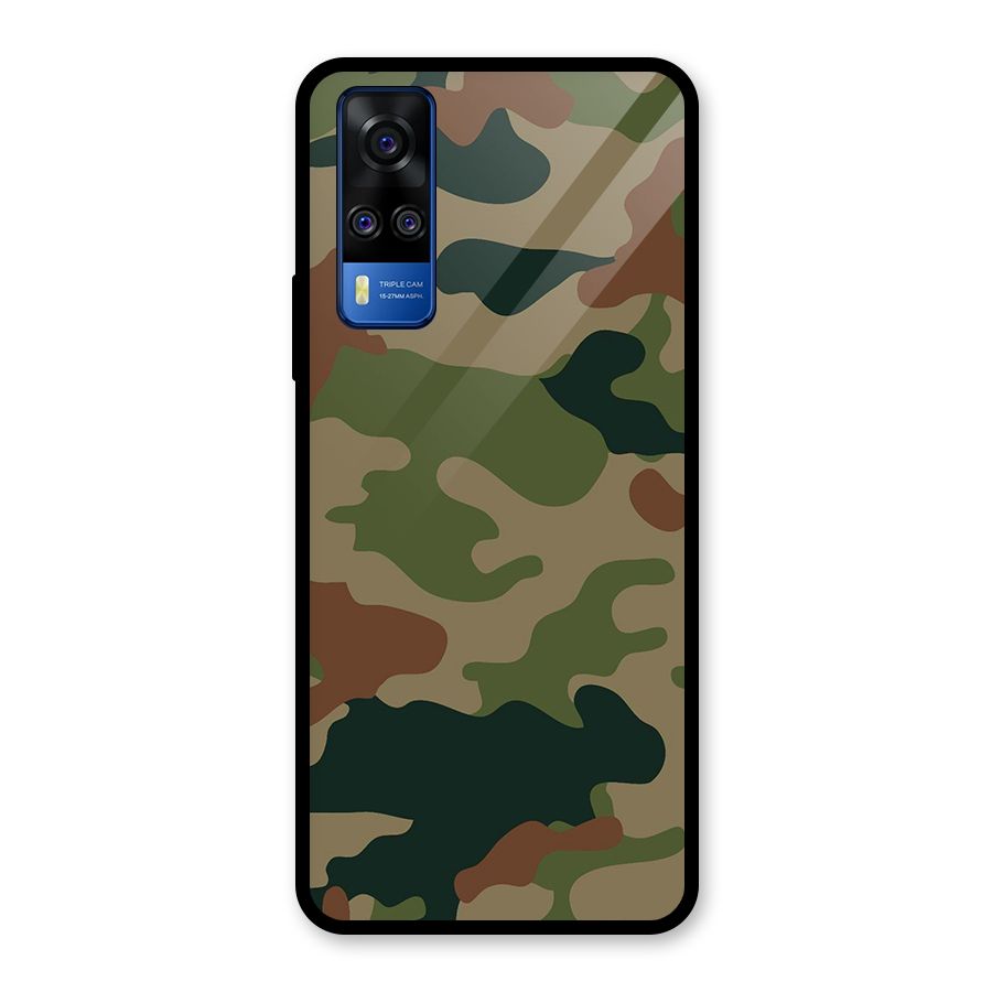 Army Camouflage Glass Back Case for Vivo Y31