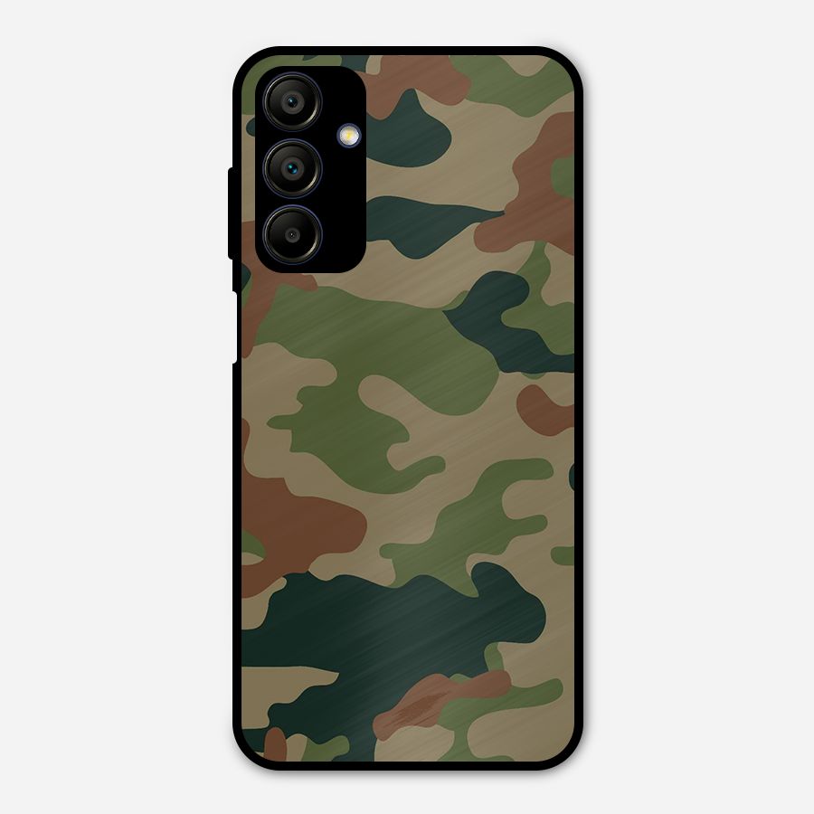 Army Camouflage Metal Back Case for Galaxy A15 5G