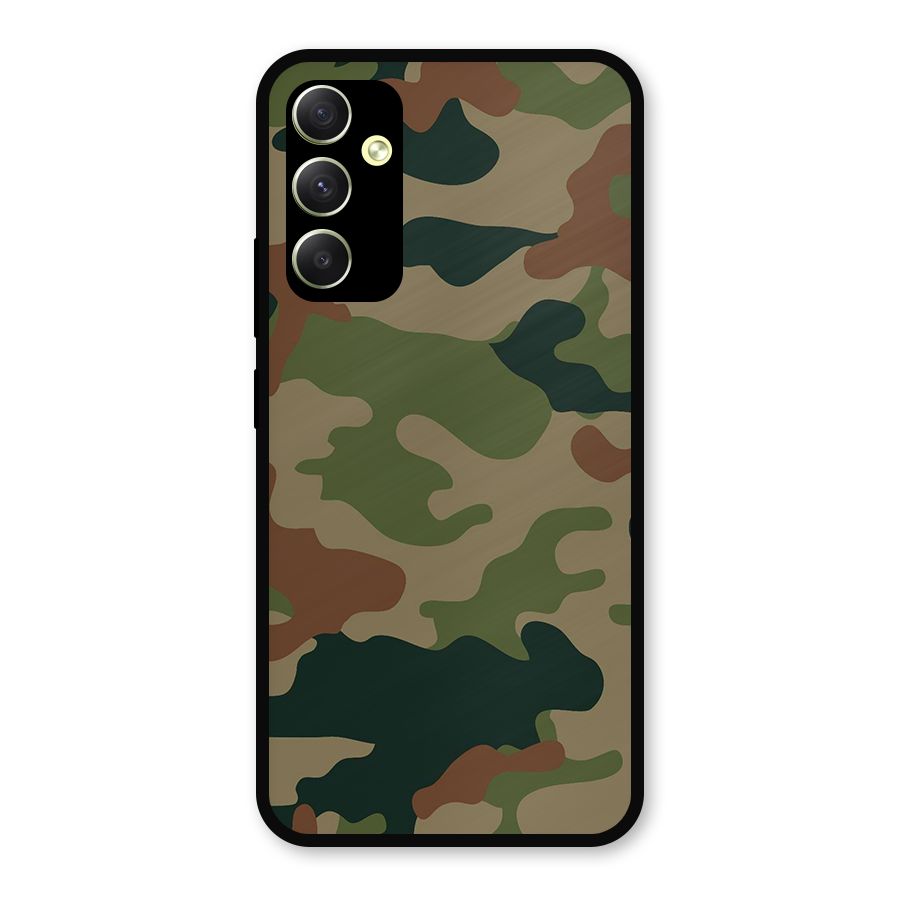 Army Camouflage Metal Back Case for Galaxy A34