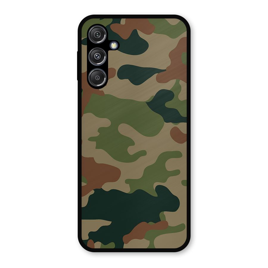 Army Camouflage Metal Back Case for Galaxy M34 5G