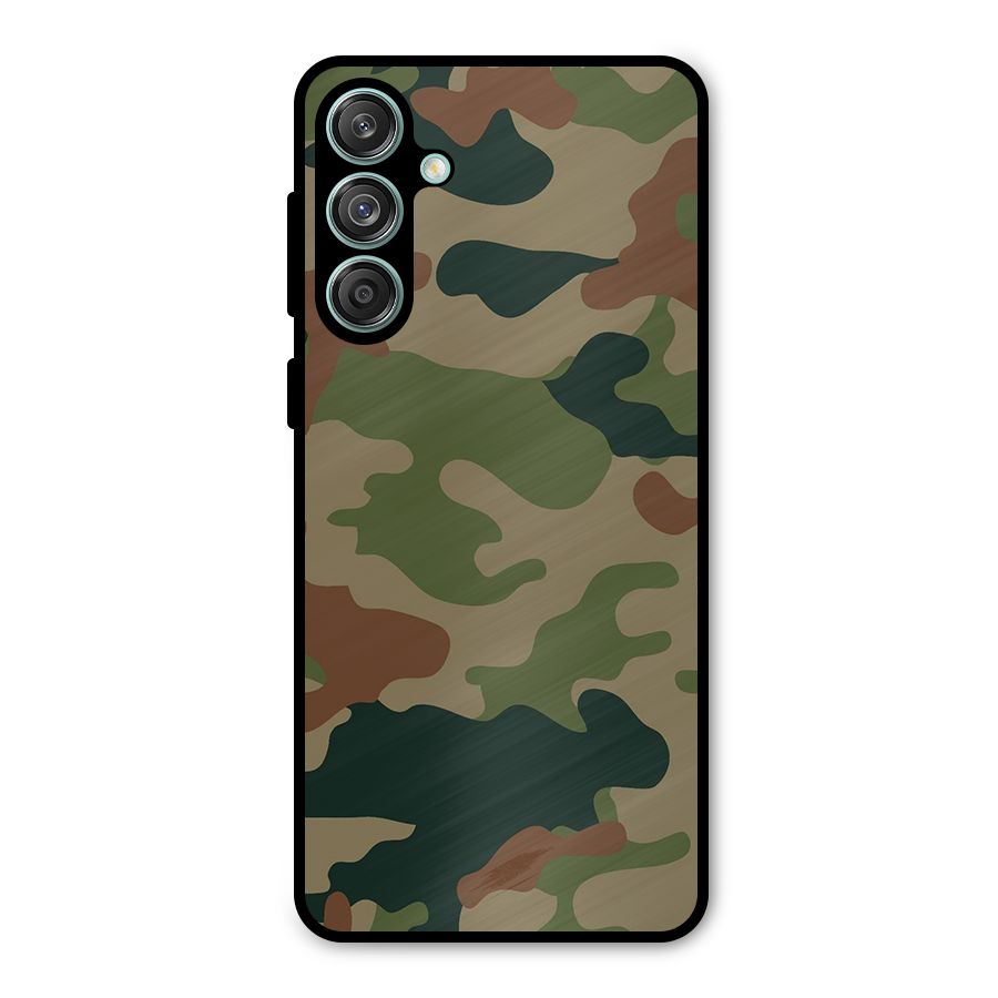 Army Camouflage Metal Back Case for Galaxy M55 5G