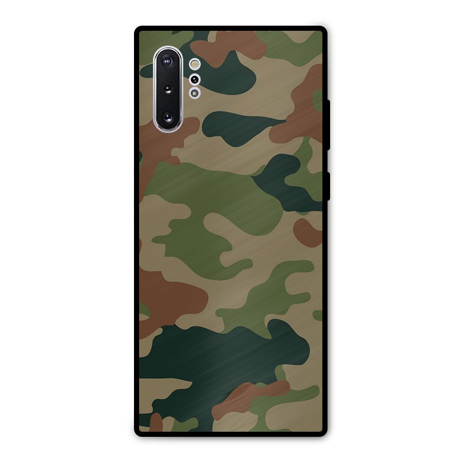 Army Camouflage Metal Back Case for Galaxy Note 10 Plus