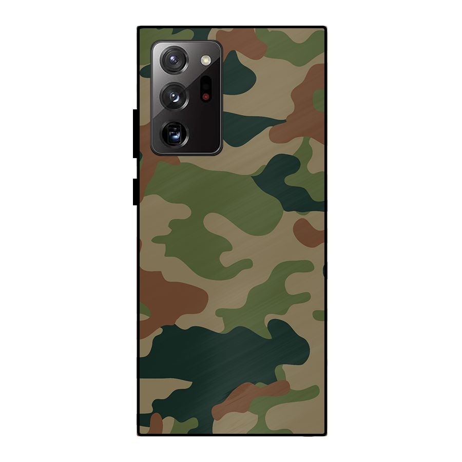 Army Camouflage Metal Back Case for Galaxy Note 20 Ultra