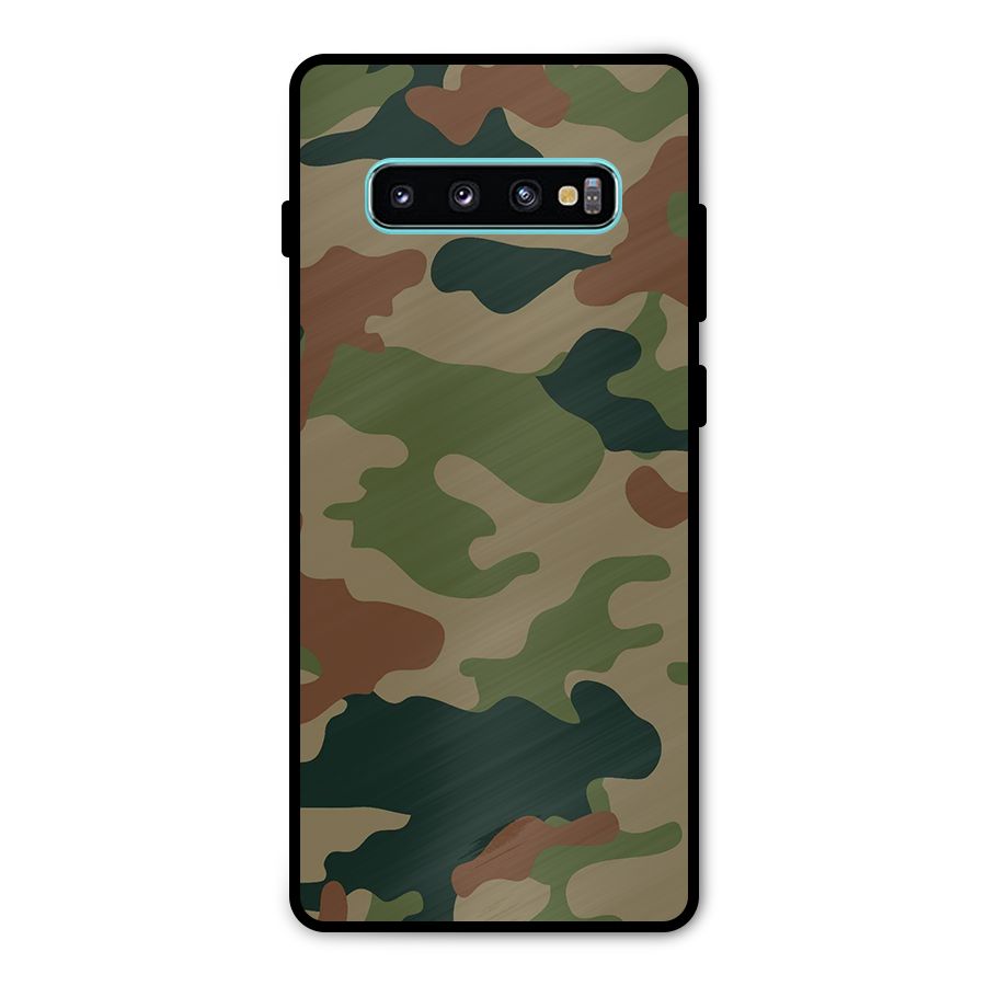 Army Camouflage Metal Back Case for Galaxy S10 Plus