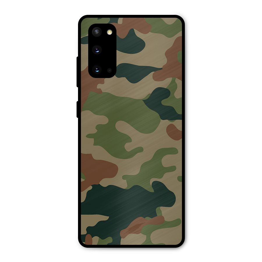 Army Camouflage Metal Back Case for Galaxy S20