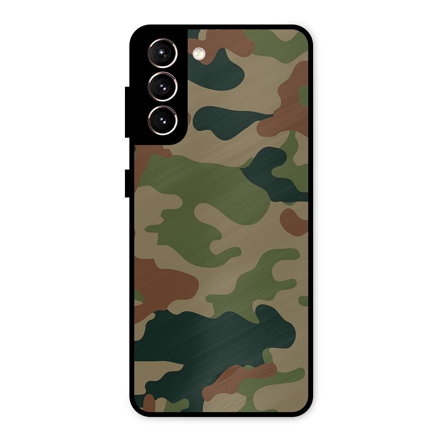 Army Camouflage Metal Back Case for Galaxy S21 5G