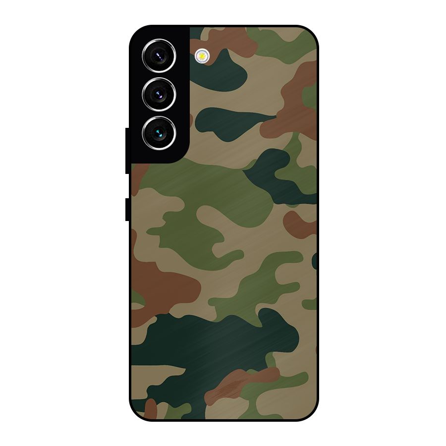 Army Camouflage Metal Back Case for Galaxy S22 5G