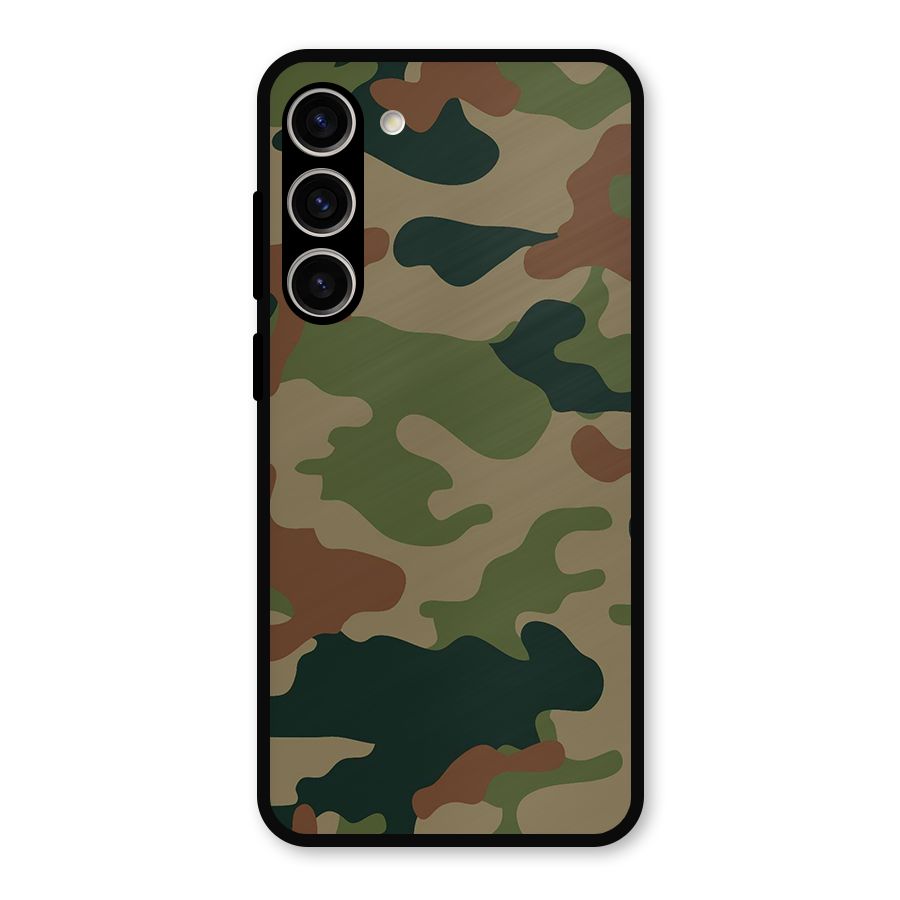 Army Camouflage Metal Back Case for Galaxy S23 Plus
