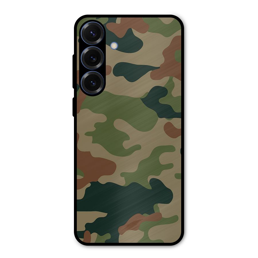 Army Camouflage Metal Back Case for Galaxy S25 Plus