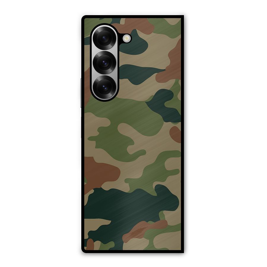 Army Camouflage Metal Back Case for Galaxy Z Fold6