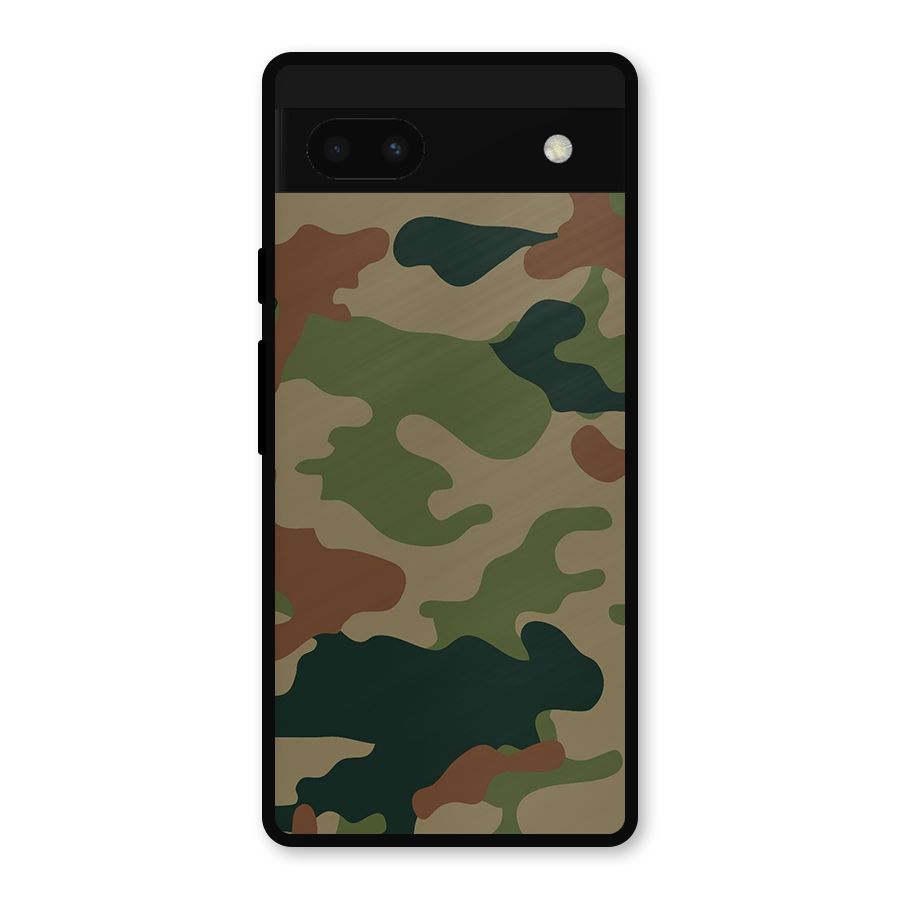 Army Camouflage Metal Back Case for Google Pixel 6a
