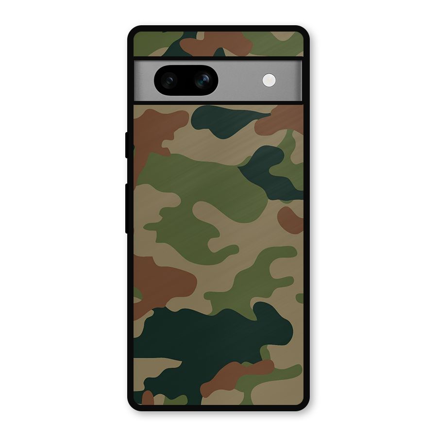 Army Camouflage Metal Back Case for Google Pixel 7a