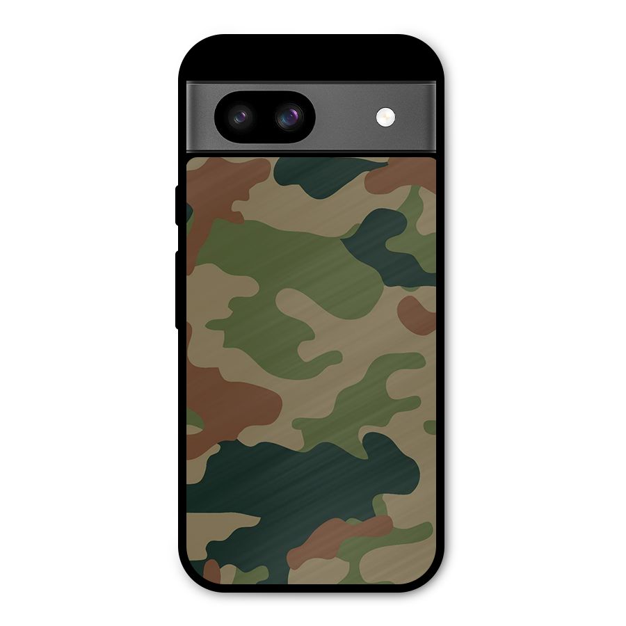 Army Camouflage Metal Back Case for Google Pixel 8a