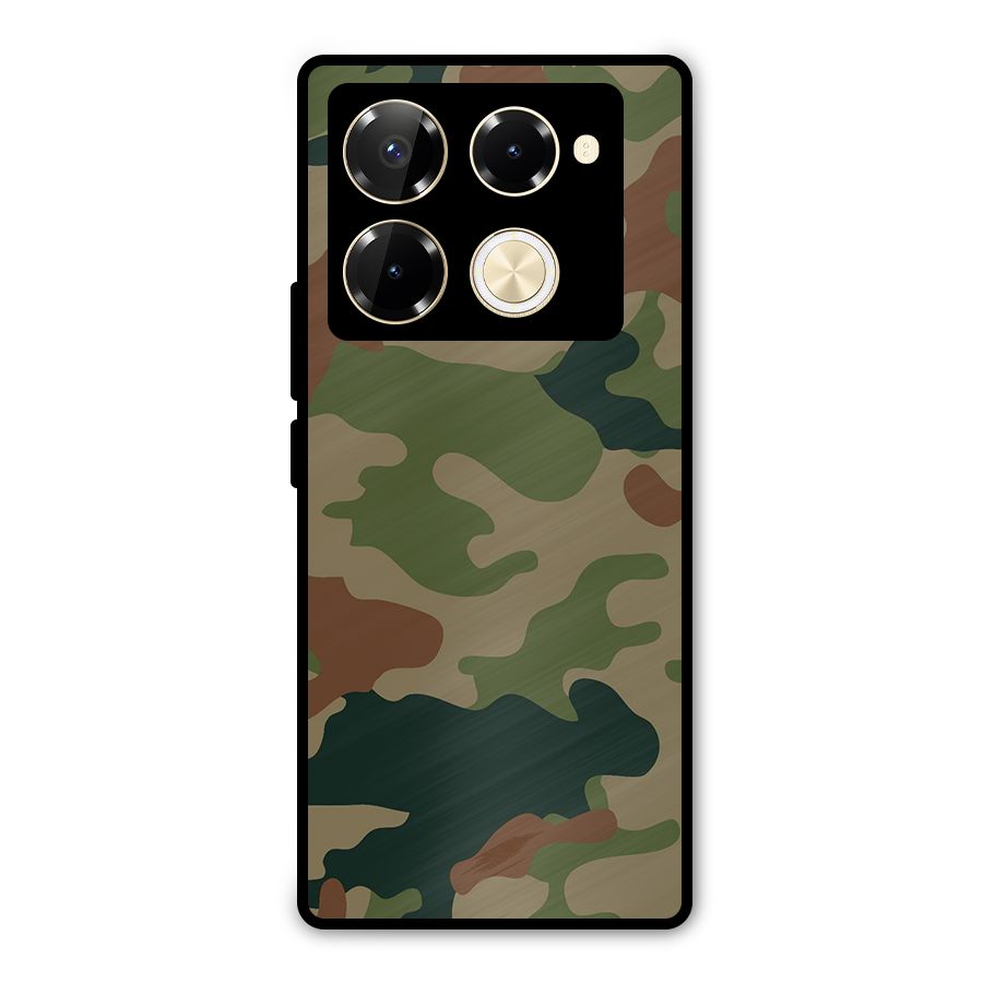 Army Camouflage Metal Back Case for Infinix Note 40 Pro Plus