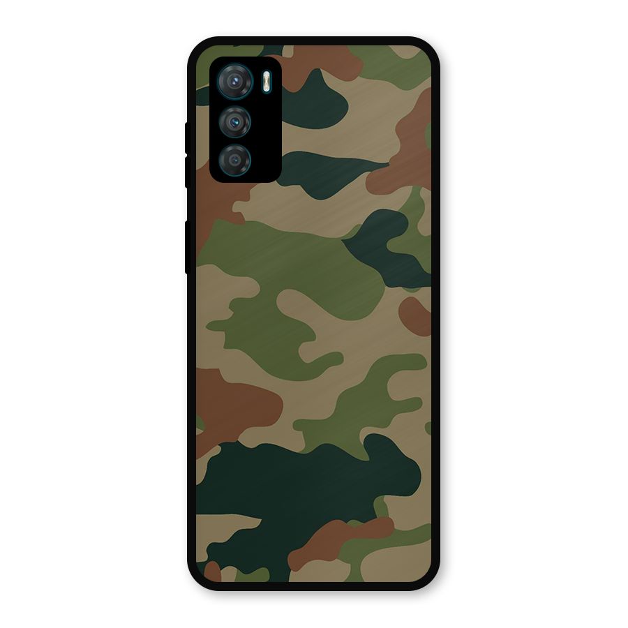 Army Camouflage Metal Back Case for Moto G42