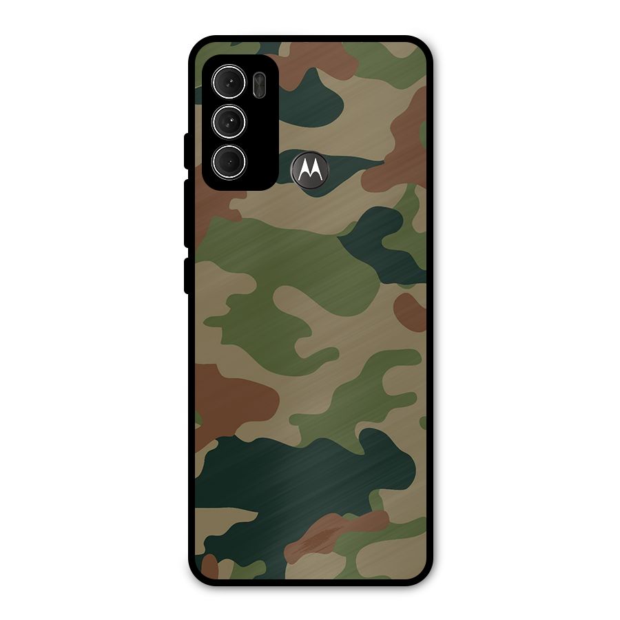 Army Camouflage Metal Back Case for Moto G60