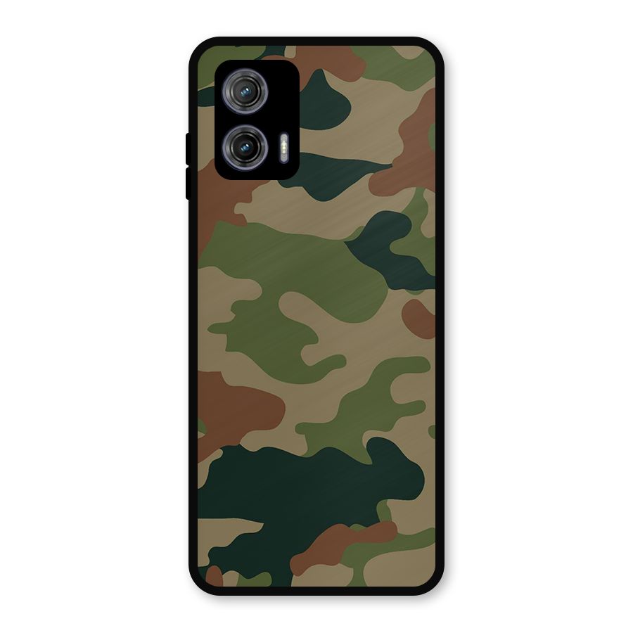 Army Camouflage Metal Back Case for Moto G73