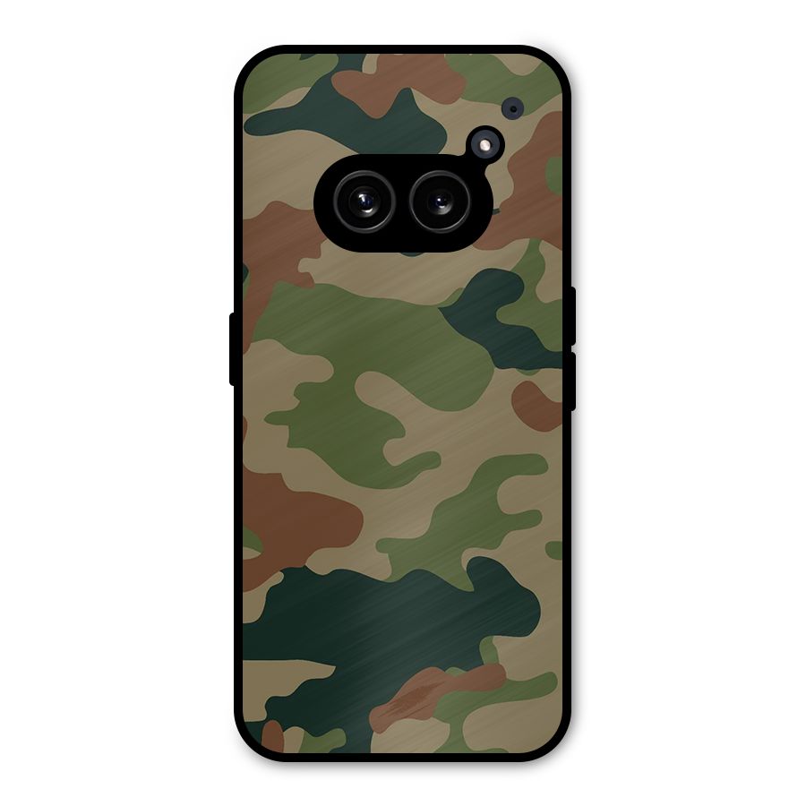 Army Camouflage Metal Back Case for Nothing Phone 2a Plus