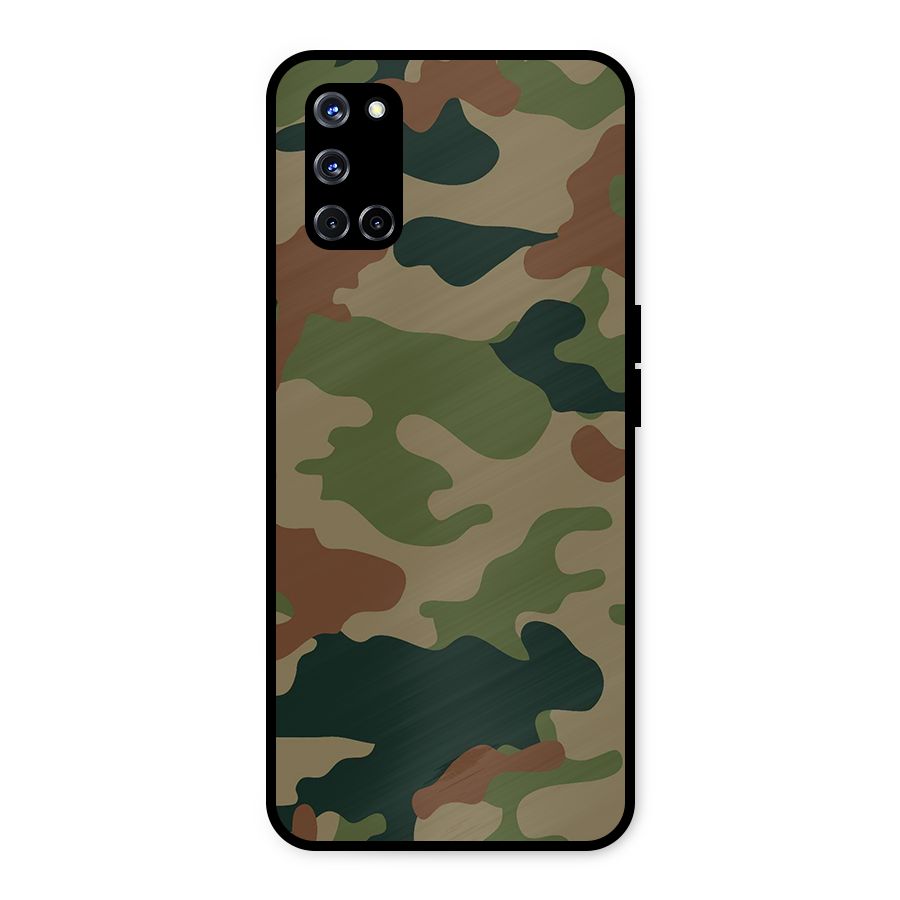 Army Camouflage Metal Back Case for Oppo A52