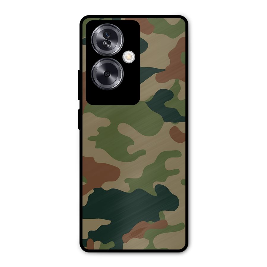 Army Camouflage Metal Back Case for Oppo A79 5G