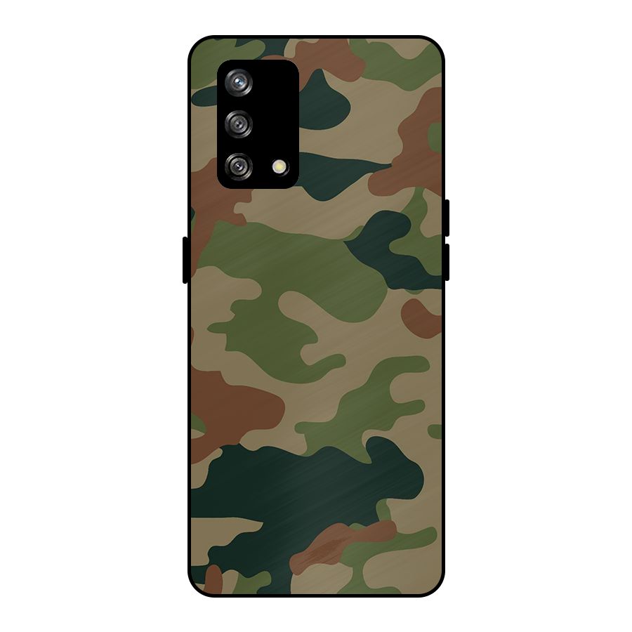Army Camouflage Metal Back Case for Oppo F19