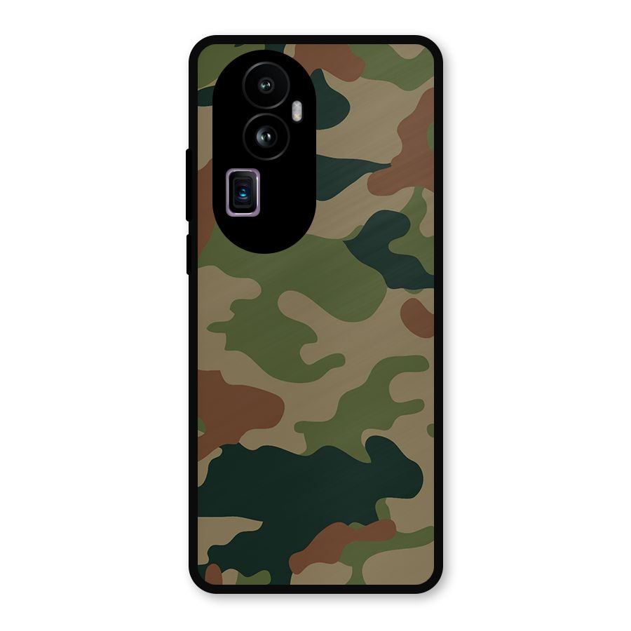Army Camouflage Metal Back Case for Oppo Reno10 Pro Plus