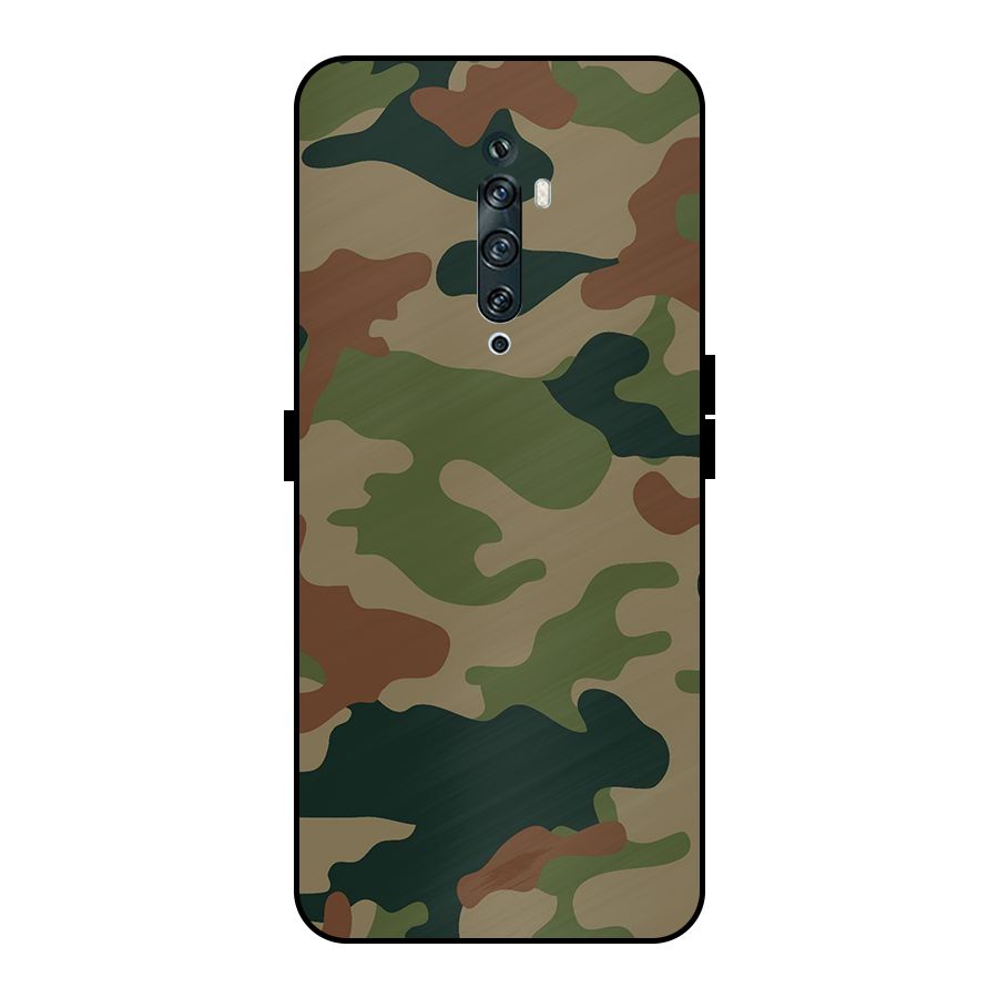 Army Camouflage Metal Back Case for Oppo Reno2 Z