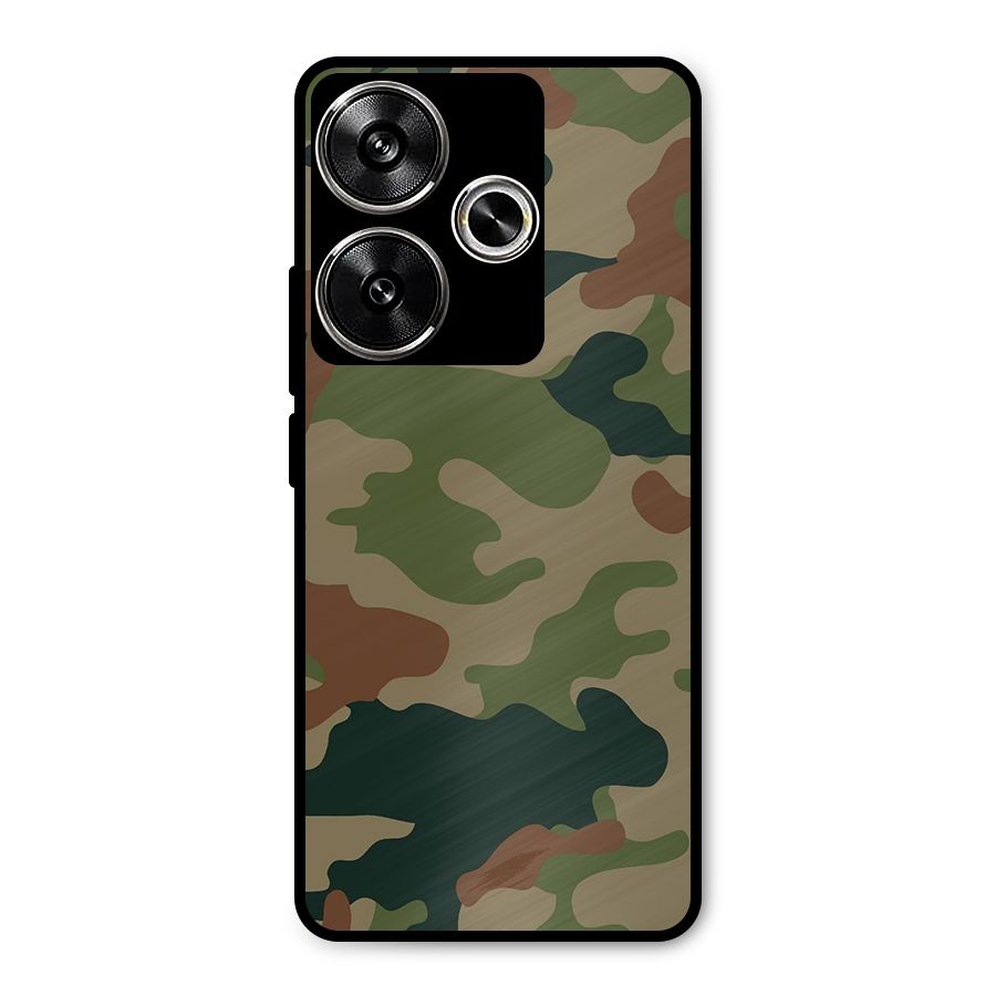 Army Camouflage Metal Back Case for Poco F6