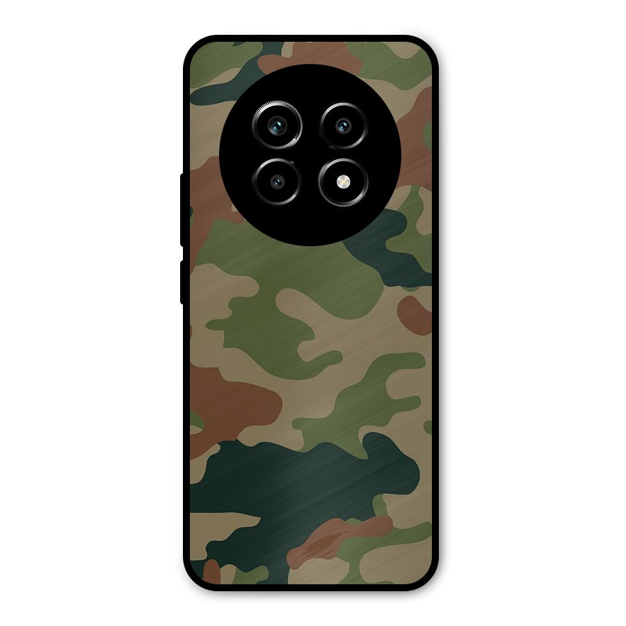 Army Camouflage Metal Back Case for Realme 13 Pro