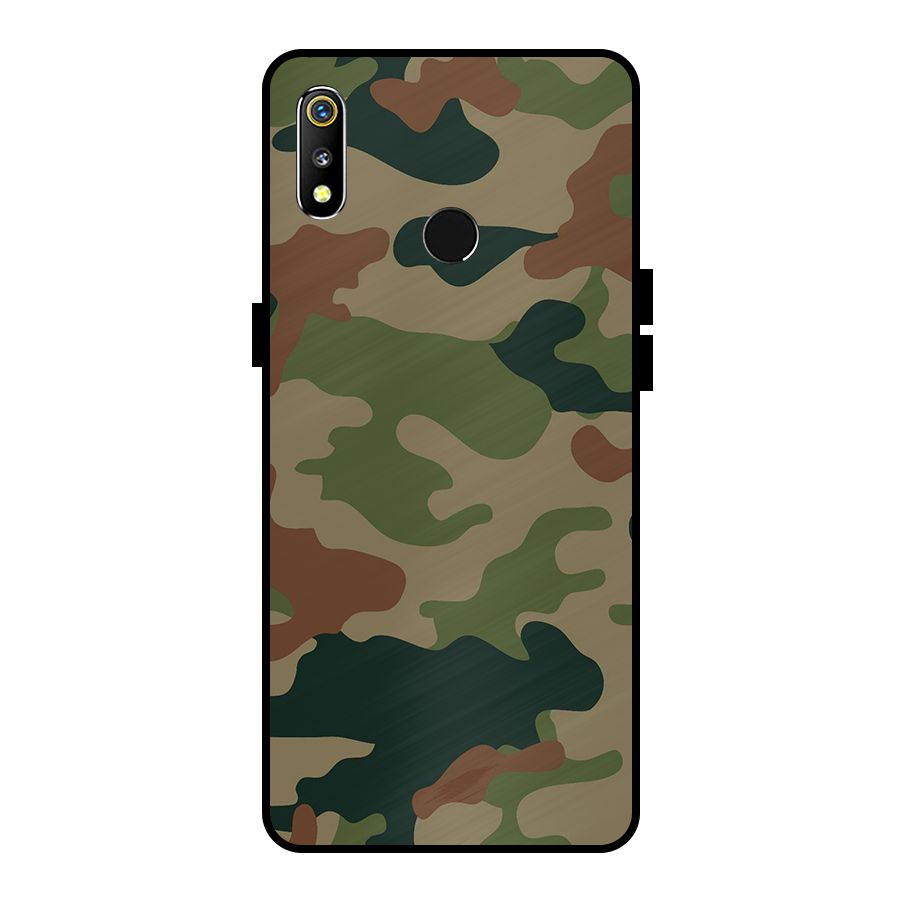 Army Camouflage Metal Back Case for Realme 3i