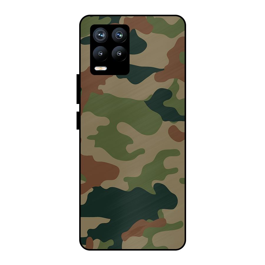 Army Camouflage Metal Back Case for Realme 8 Pro