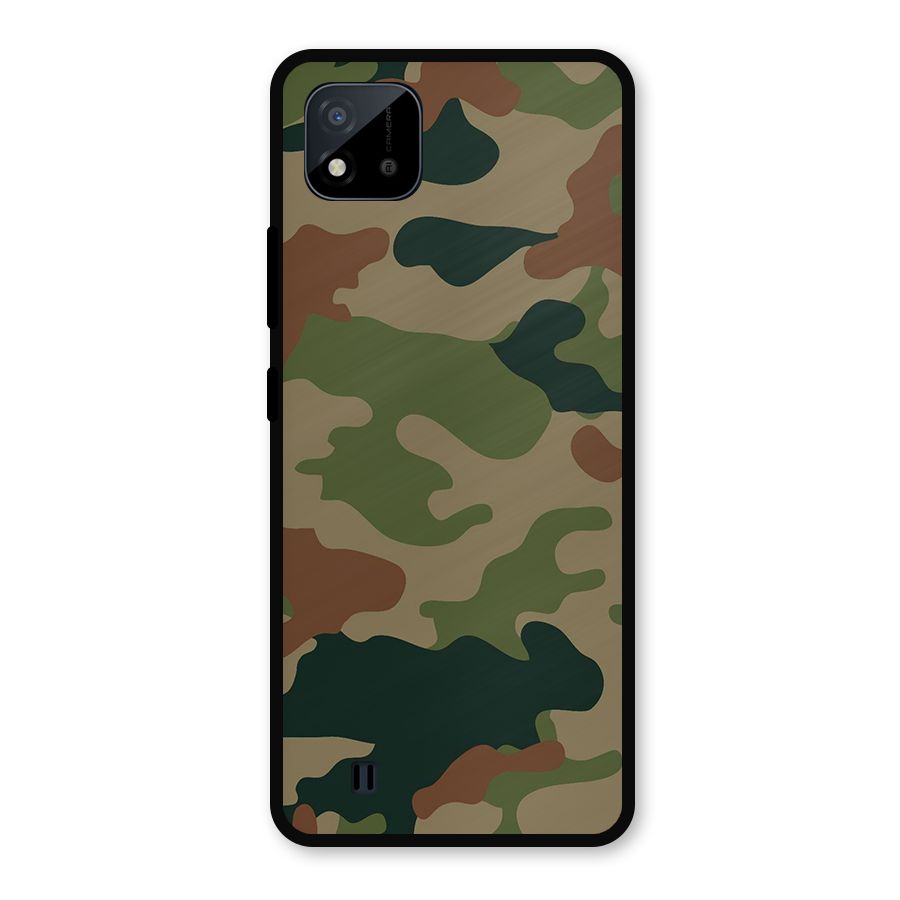 Army Camouflage Metal Back Case for Realme C11 2021