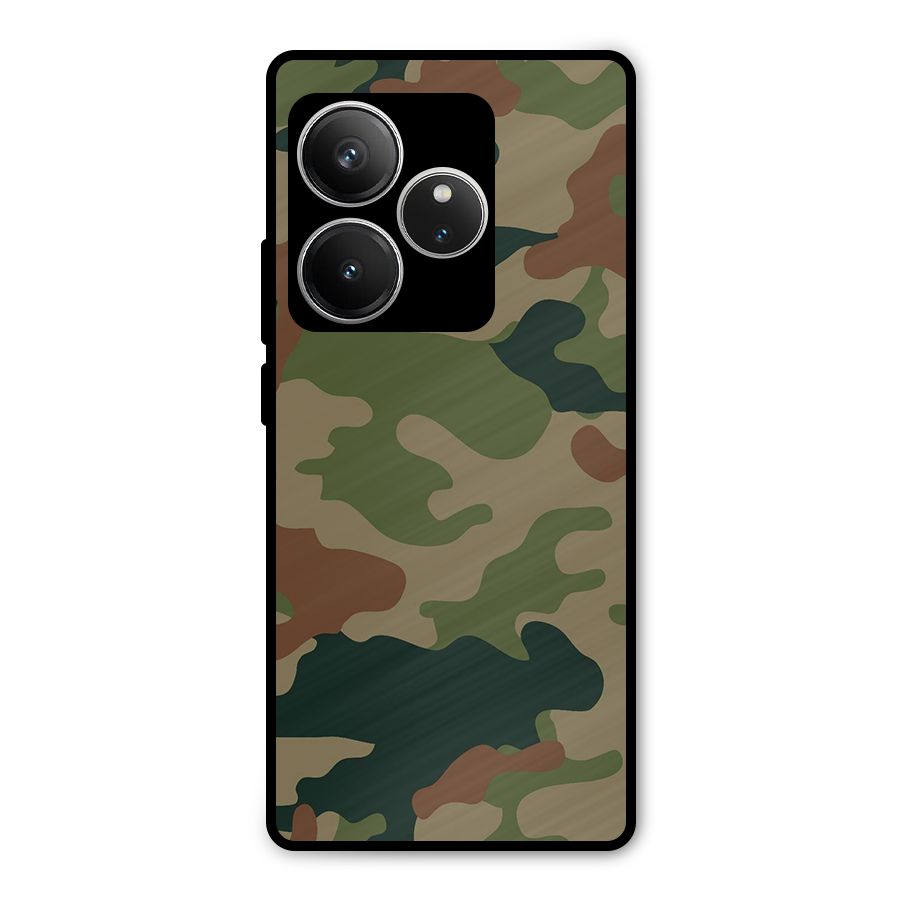 Army Camouflage Metal Back Case for Realme GT 6