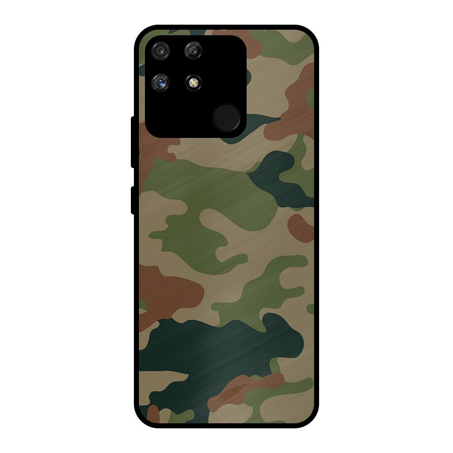 Army Camouflage Metal Back Case for Realme Narzo 50A