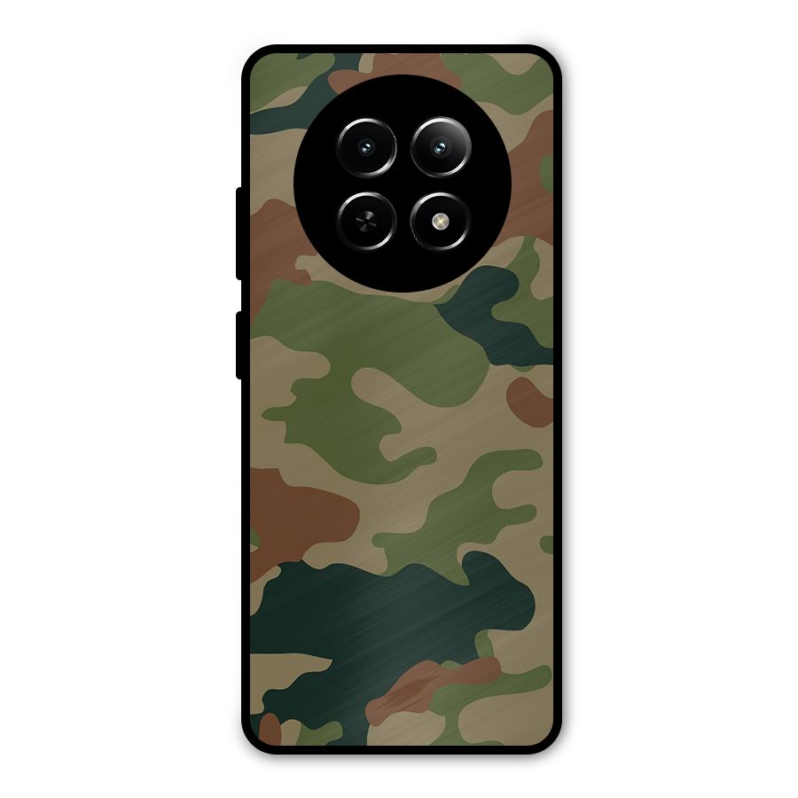 Army Camouflage Metal Back Case for Realme Narzo 70x 5G