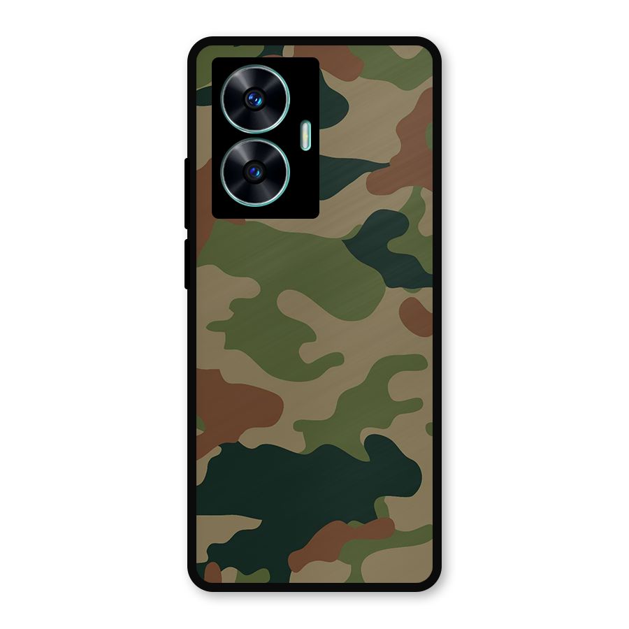 Army Camouflage Metal Back Case for Realme Narzo N55